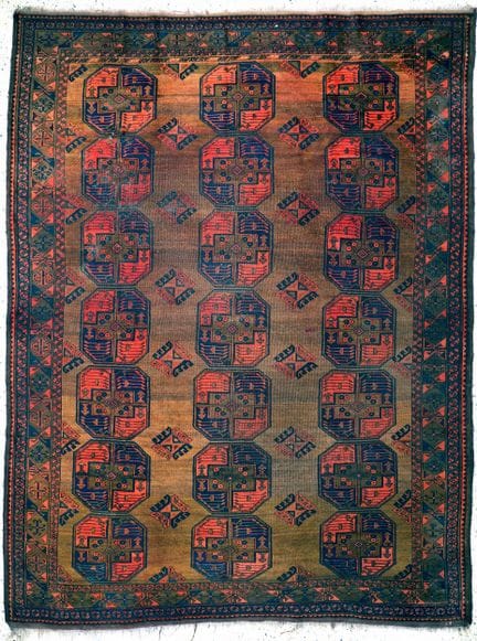 Alfombra principal de Ersari, Turkmenistán, princi