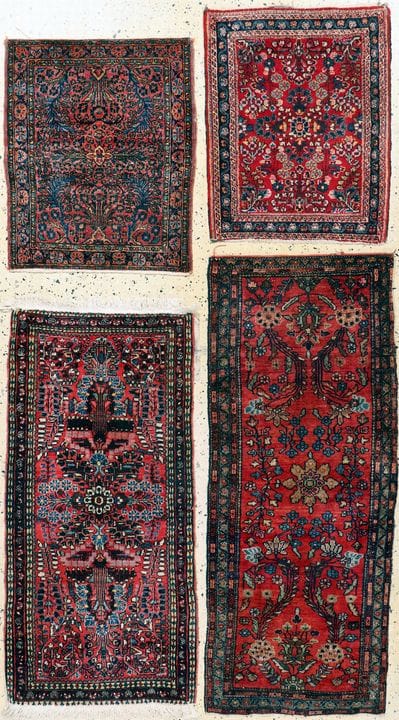 4 alfombras Sarogh, Persia, principios del siglo X