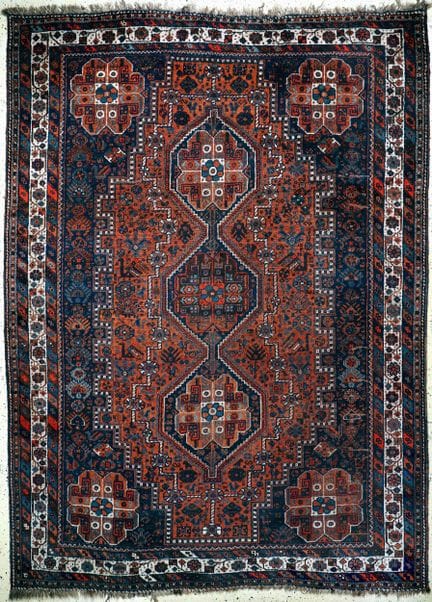 Shiraz antiguo, Persia, hacia 1900, lana sobre lan
