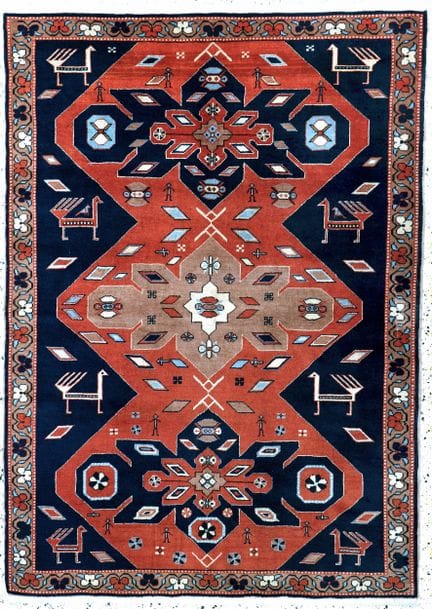 Kazak, Turquía, finales del siglo XX, lana sobre l