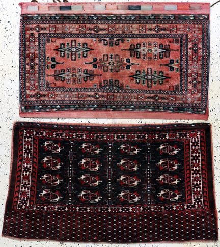 2 alfombras de Tschowal, Turkmenistán, mediados de