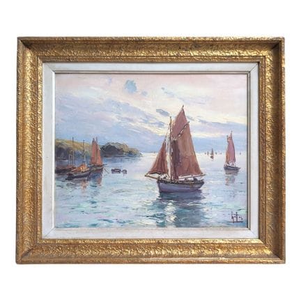 Emile GAUFFRIAUD (1877-1957)
Voiliers près des côt