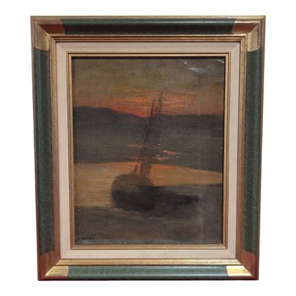 Jean-Yves COULIOU (1916-1995)
Barque au coucher de