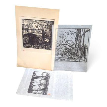 Gabriel BELOT (1882-1962)
Lot de 3 gravures sur bo