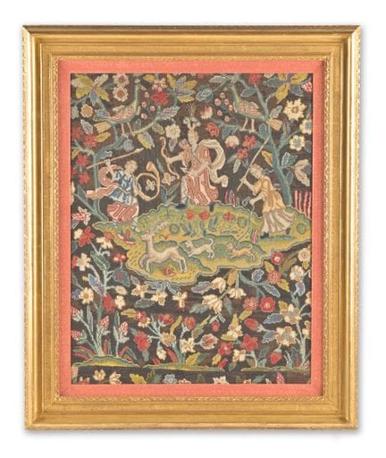 PANNEAU DE BRODERIE DE L'ÉPOQUE DE LA RÉGENCE, VER