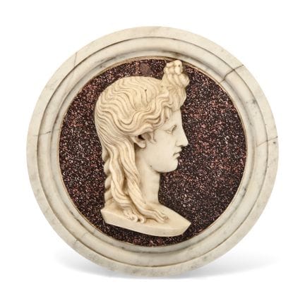 AN ITALIAN  GRAND TOUR WHITE MARBLE AND PORPHYRY P