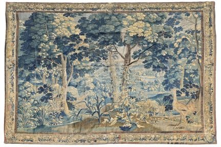 TAPISSERIE FLAMANDE REPRÉSENTANT UNE VÉGÉTATION LU