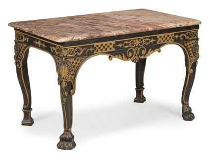 CONSOLE DELL'EPOCA DI GIORGIO II, IN LEGNO NERO IN