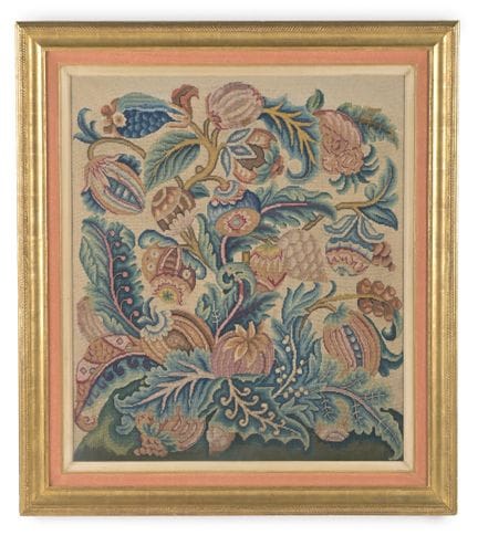 PANNEAU DE BRODERIE FLORALE DE STYLE LOUIS XV, MIL