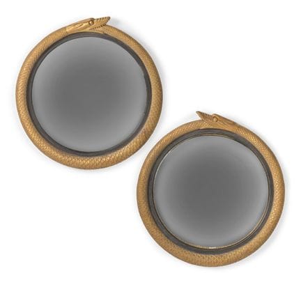 UNA GRANDE COPPIA DI SPECCHI CONVESSI IN LEGNO INT