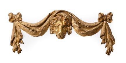 VETRINA DA PARETE IN LEGNO INTORNIATO E DORATO CON