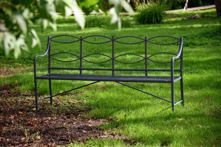 PANCHINA DA GIARDINO IN FERRO BATTUTO CON STRAPWOR