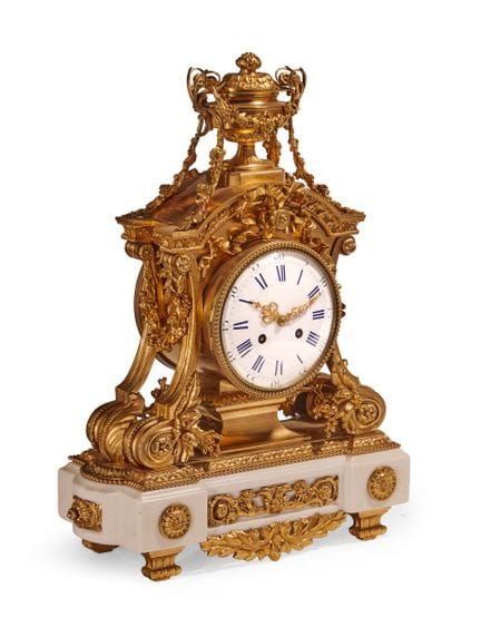 OROLOGIO DA CAMINETTO FRANCESE IN OTTONE DORATO E 