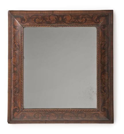 Miroir-coussin de style William &amp; Mary, en noy