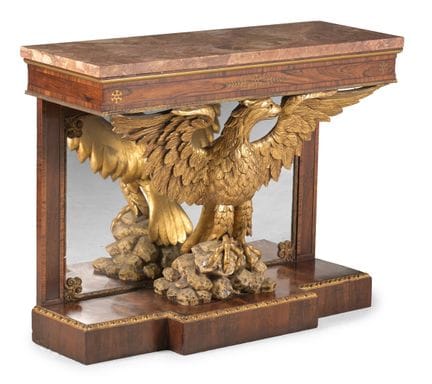 Y : CONSOLE EN FORME D'AIGLE, EN BOIS Sculpé ET DO