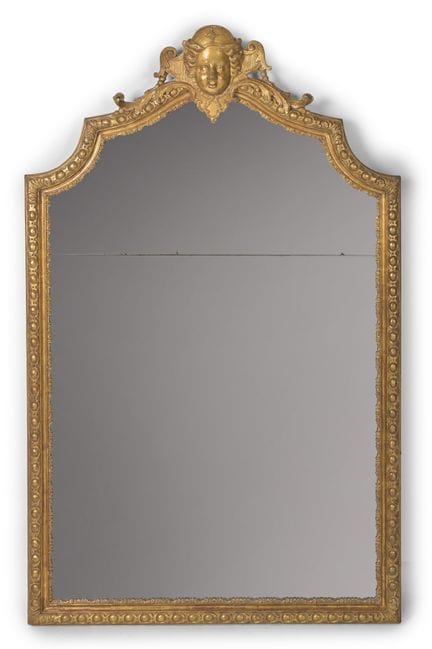 Miroir Louis XVI en bois doré sculpté, vers 1790, 