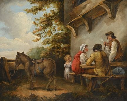 DISCÍPULO DE GEORGE MORLAND. FIGURAS CONVERSANDO J