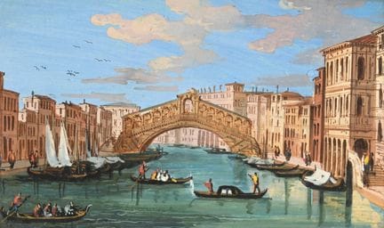 DISCIPLE DE GIACOMO GUARDIFOUR : VUES DE VENISE : 