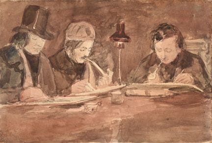 ÉCOLE DE BRISTOL (XIXe SIÈCLE) TROIS MEMBRES DU CL