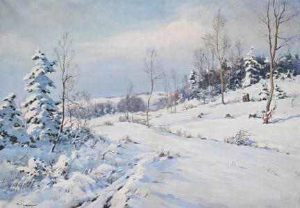 GUSTAV PORŠ (TSCHECHISCH 1888–1955) SCHNEELANDSCHA