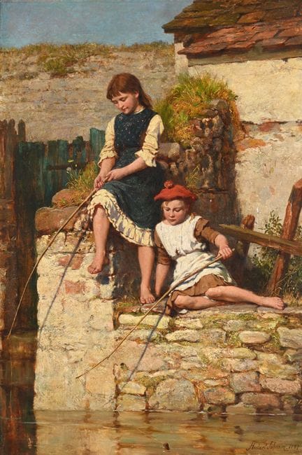 HERBERT JOHNSON (BRITANNIQUE, 1848-1906) DEUX JEUN