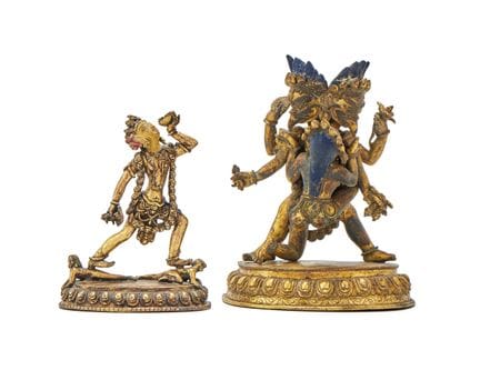 Une statue en bronze doré représentant Kakamukha M