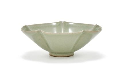 Cuenco lobulado chino de Yaozhou; de la época de l