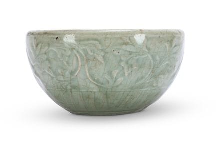 Cuenco calentador de celadón de Longquan. Dinastía