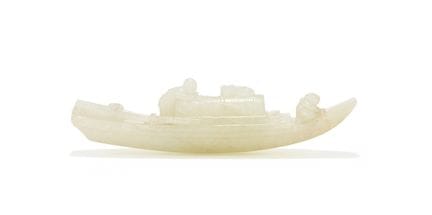 Ein chinesisches Boot aus weißer Jade, 18. Jahrhun
