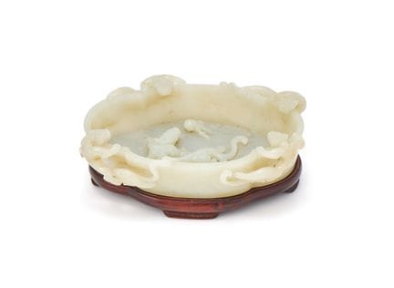 Eine chinesische Waschschale aus weißer Jade mit D