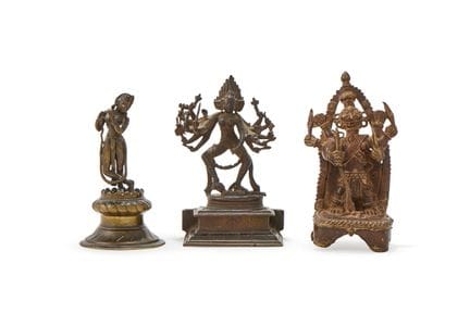 Une statuette en bronze représentant Krishna, XIXe