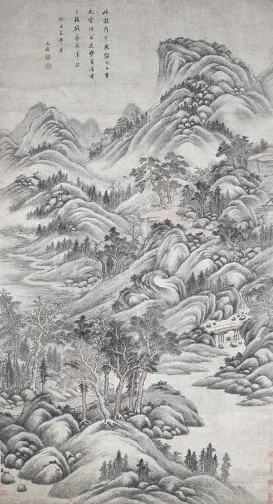 Atribuido a Wang Jian (1598-1677)Paisaje al estilo