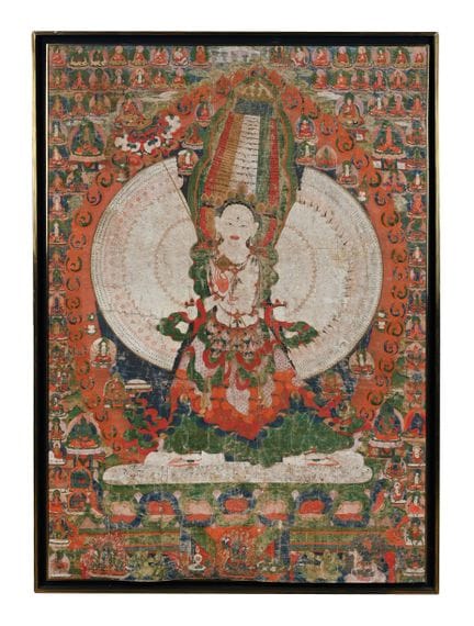Grande thangka mongole ou tibétaine représentant S