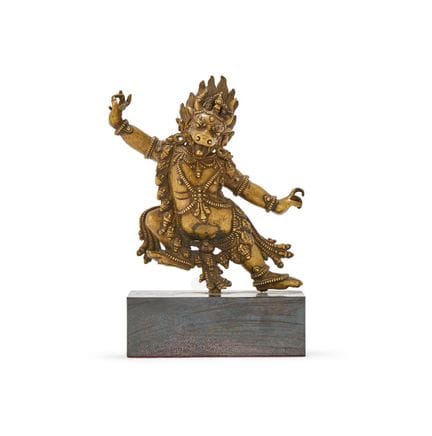 Une figurine tibétaine en alliage de cuivre représ