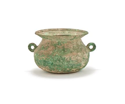 Récipient de cuisson chinois en bronze à deux anse