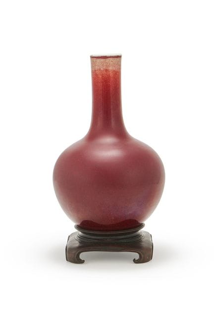 Jarrón chino «sang-de-boeuf» de la dinastía Qing, 