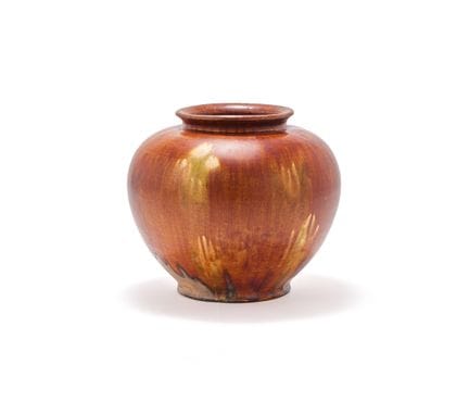 Vaso cinese in ambra, verde e giallo (sancai). Pro