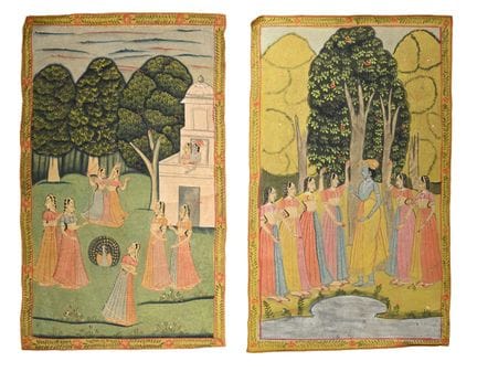 Deux peintures indiennes sur tissu (pichhavai), Ra