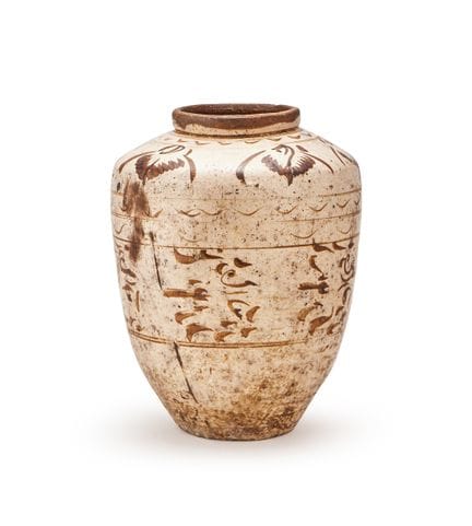 Grande vaso cinese della ceramica di Cizhou, con s