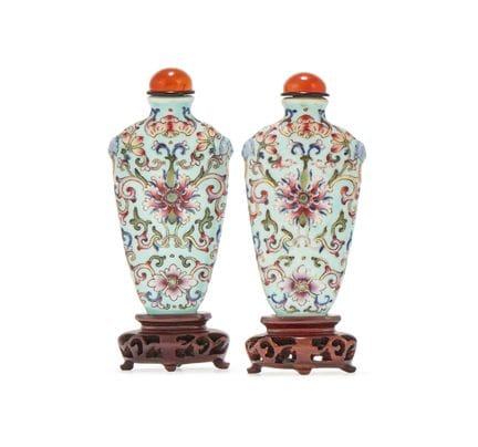 Un par de frascos de rapé chinos de porcelana «Lot