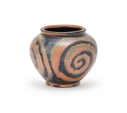 Vaso cinese in ceramica di Cizhou con coperchio, d