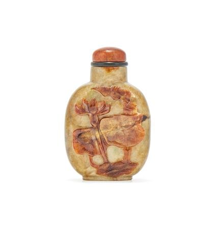 Eine chinesische, geschnitzte Schnupftabakflasche 
