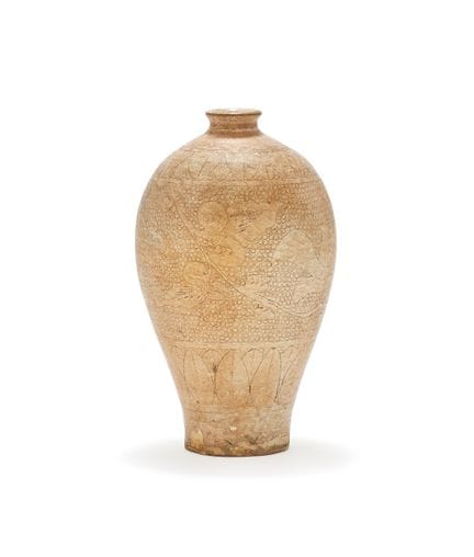 Eine chinesische Cizhou-Vase mit Scraffiato-Verzie