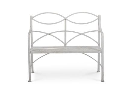 BANC DE JARDIN EN FER FORGÉ PEINT EN BLANC, DE STY