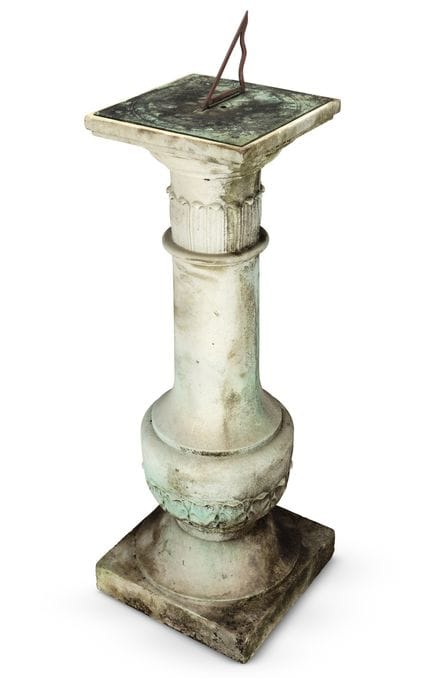 CADRAN SOLAIRE SUR SOCLE EN MARBRE AVEC PLAQUE EN 