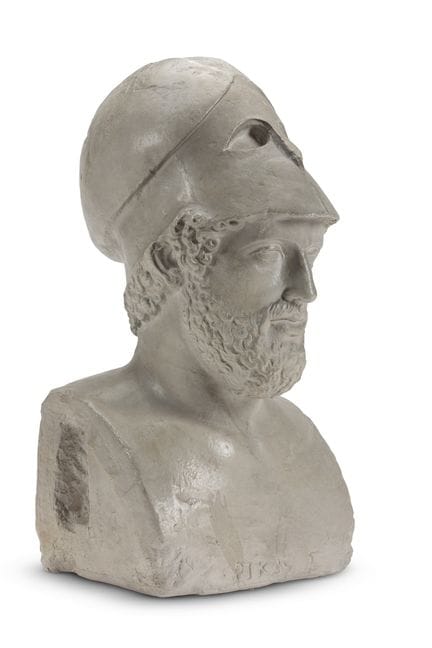 AFTER THE ANTIQUE- A PLASTER BUST OF PERICLES20TH 