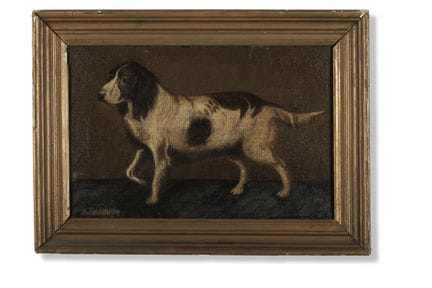 ÉCOLE FRANÇAISE, XXe SIÈCLE — UN SPANIEL AU POINTa