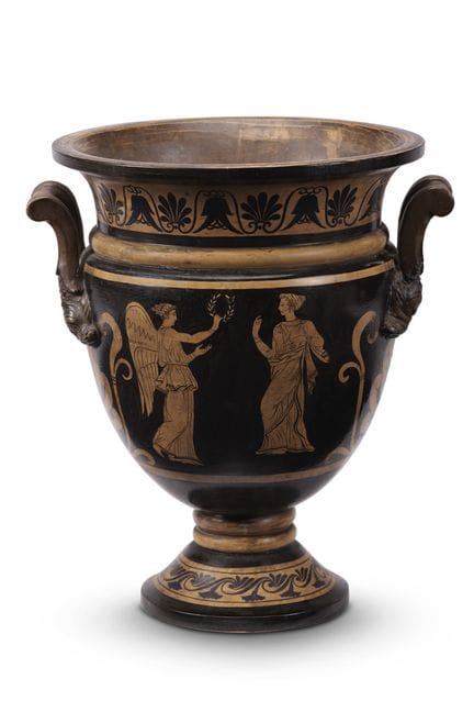 D'INSPIRATION ANTIQUE – KRATÈRE EN TERRE CUITE DE 