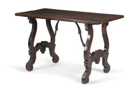 TABLE EN NOYER, ITALIENNE OU ESPAGNOLE, XIXe SIÈCL