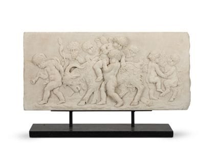 TABLEAU DE CHEMINÉE EN MARBRE SCULPTÉ DE LA FIN DU